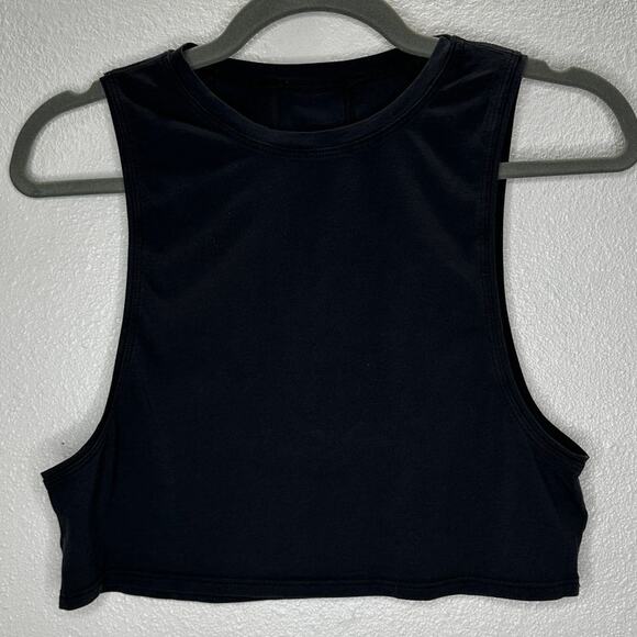 Lululemon Washed Black High Neck Muscle Cut Tank Top 4 - Picture 1 of 6